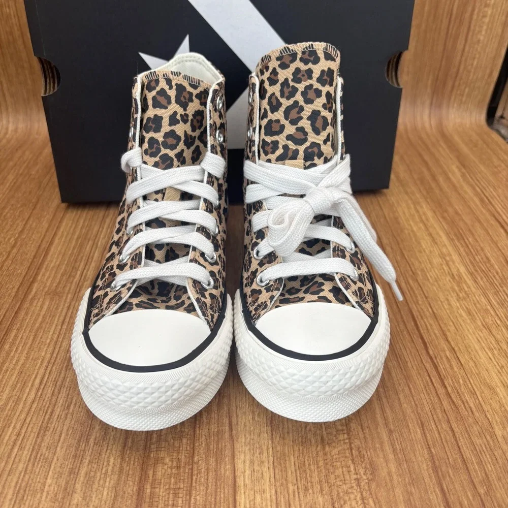 Converse CTAS EVA Lift Hi Youth 3 Leopard Print Brown Platform A16593C NEW